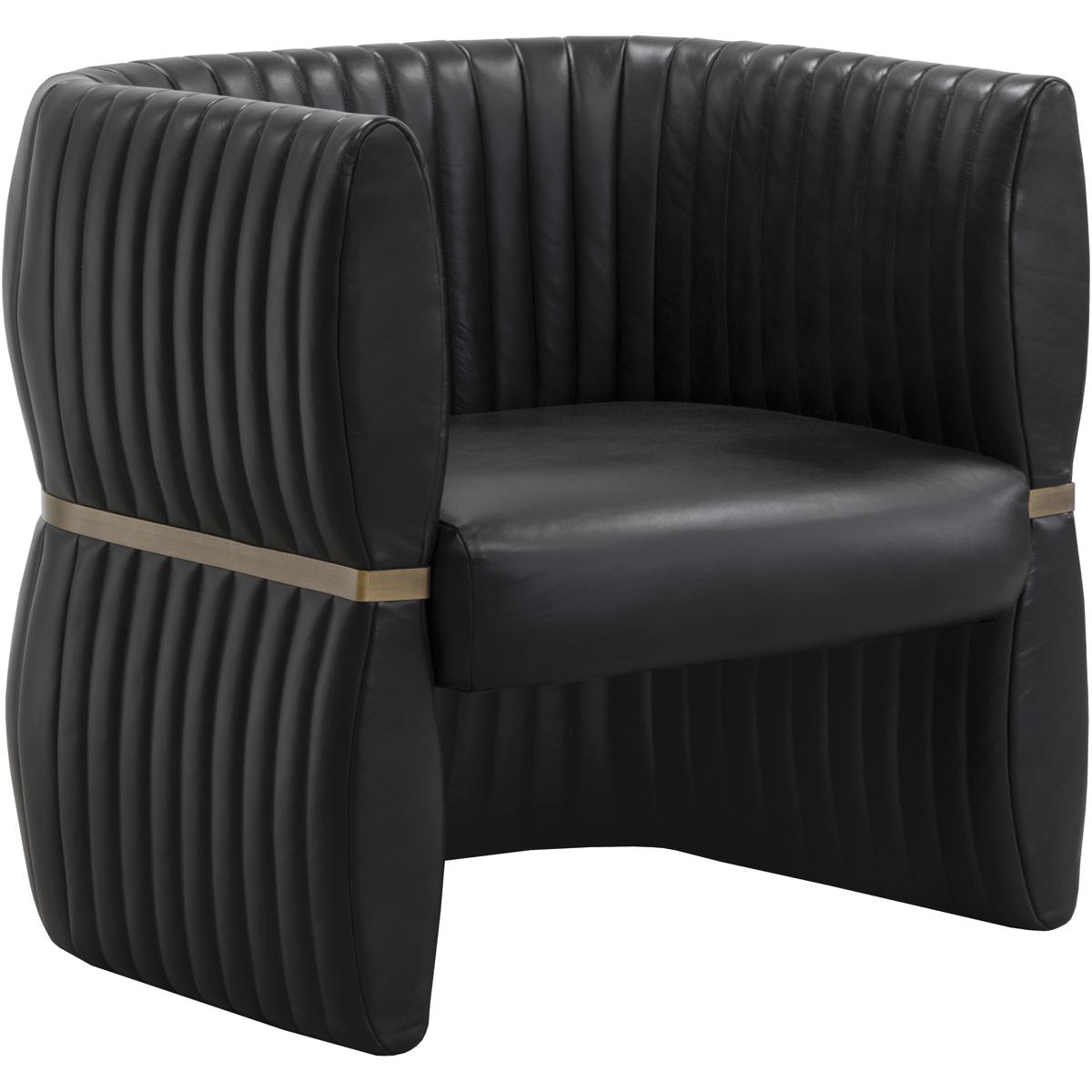 SUNPAN 111261 Tryor Vintage Black Night Leather Lounge Chair